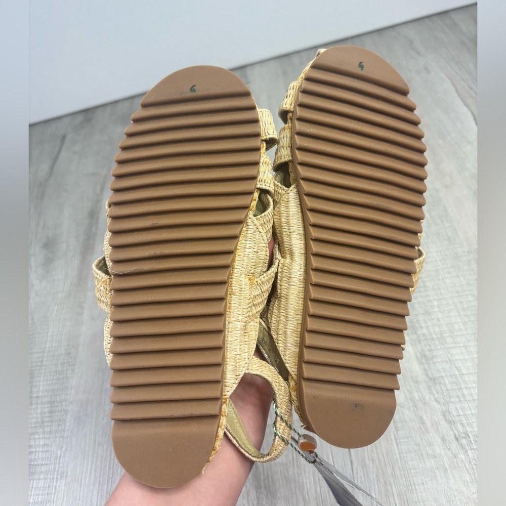 NWT FARM Rio Synthetic Raffia Zigzag Sandal in Natural Size 39 - Picture 6 of 6